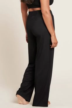Downtime Black Wide Leg Lounge Pant 11 Downtime Black Wide Leg Lounge Pant -Fashion Clothing Store Downtime Wide Leg Lounge Pant Black Back 1