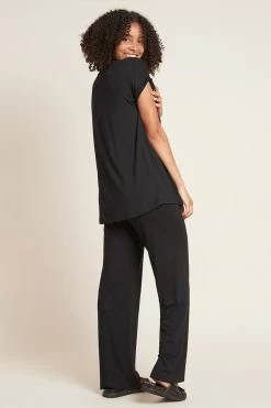 Downtime Black Wide Leg Lounge Pant 9 Downtime Black Wide Leg Lounge Pant -Fashion Clothing Store Downtime Wide Leg Lounge Pant Black Black 1