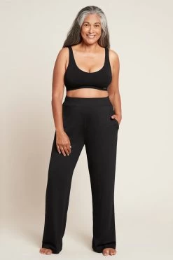 Downtime Black Wide Leg Lounge Pant