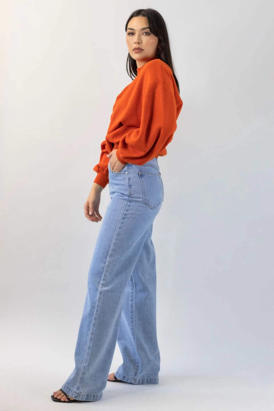 Motivation Blood Orange Cotton Fine Knit Boxy Jumper 6 Motivation Blood Orange Cotton Fine Knit Boxy Jumper - Image 4