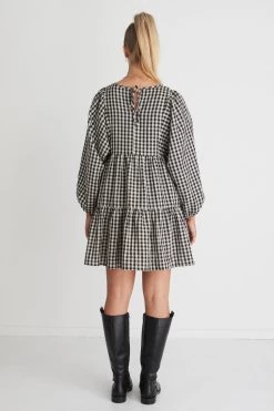 Norma Black Gingham Ls Babydoll Mini Dress -Fashion Clothing Store E23CEBE9 7D8D 46ED 8FBD 4EF82A96594C 1 105 c
