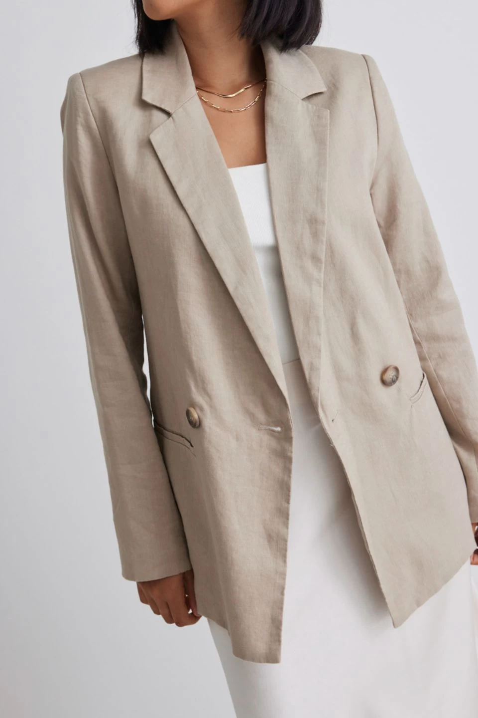 Mason Sand Linen Boyfriend Blazer 4 Mason Sand Linen Boyfriend Blazer - Image 2