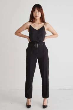 New York Black High Waist Belted Slim Pant 11 New York Black High Waist Belted Slim Pant -Fashion Clothing Store E518FA4B 0332 4302 B6F6 1FCFF5413FCC 1 105 c