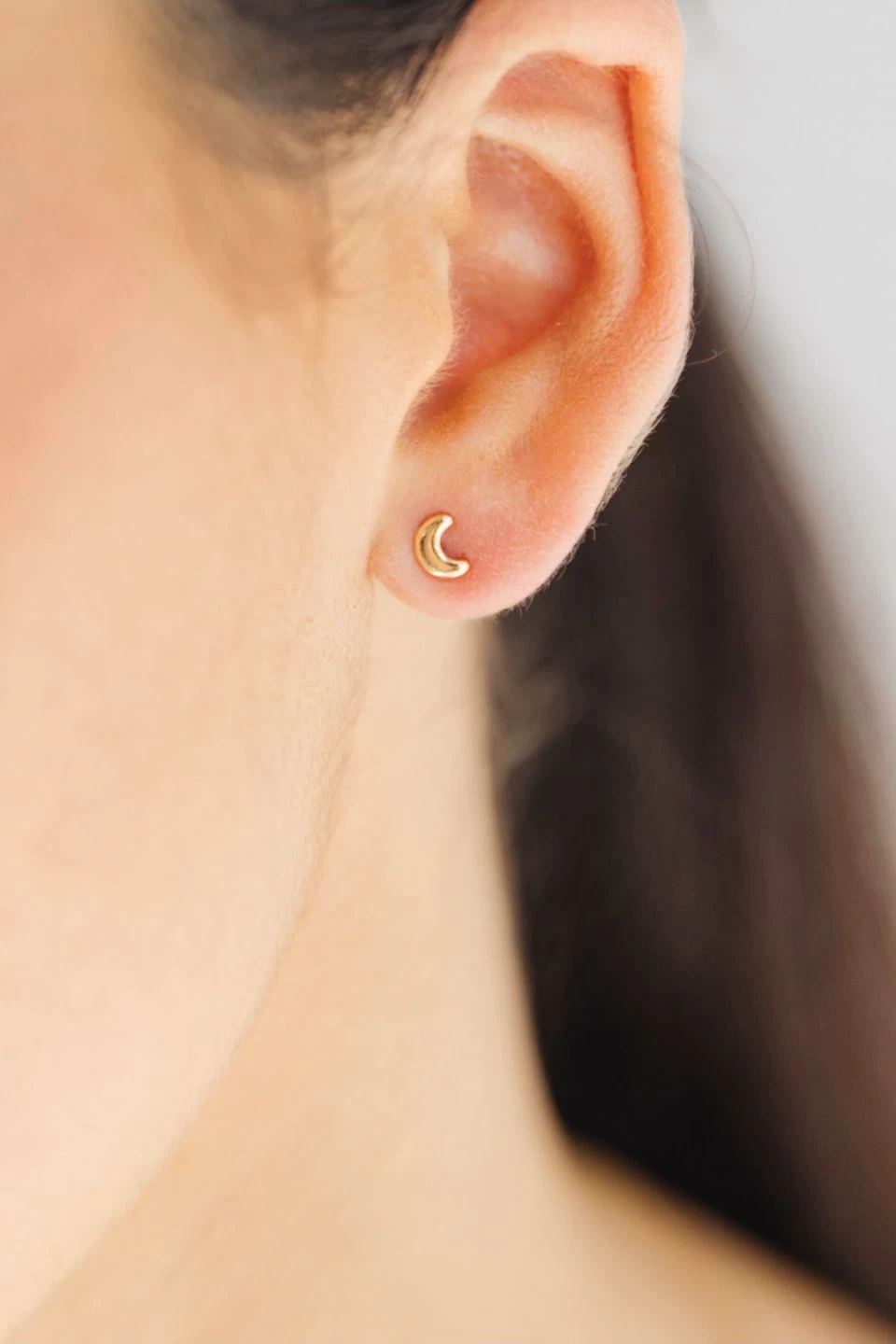 Star + Moon Stud Gold Earrings 4 Star + Moon Stud Gold Earrings - Image 2