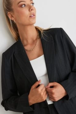 Officer Charcoal Pinstripe Double Breasted Blazer 10 Officer Charcoal Pinstripe Double Breasted Blazer -Fashion Clothing Store E5E64CE3 DA68 43B9 8635 23B7B241100E 1 105 c