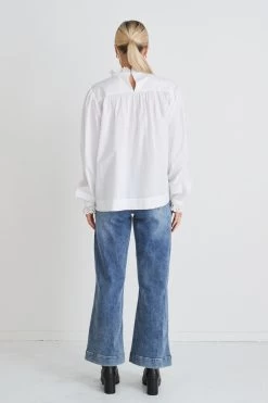 Opal White Voile Pleat Bodice High Neck Ls Top 13 Opal White Voile Pleat Bodice High Neck Ls Top -Fashion Clothing Store E634CD43 DD0C 486A A48D C802978134AC 1 105 c