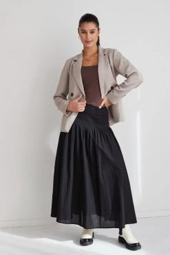 Pepe Black Cotton Pintuck Waist Midi Skirt 12 Pepe Black Cotton Pintuck Waist Midi Skirt -Fashion Clothing Store E77487A7 E2F4 4E7E 90DD 225DC96F5CFB 1 105 c