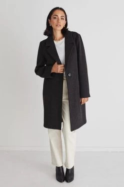 Marlo Black Felted Coat 10 Marlo Black Felted Coat -Fashion Clothing Store EF8EB550 837C 4EAC AED0 CEB69778FC4F 1 201 a