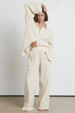 BARE The Crinkle Cream Pants -Fashion Clothing Store ERB3000 ERB5003 CREAM 036 1