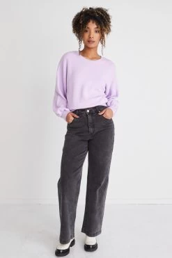 Impulse Lilac Cotton Crew Neck Fine Knit Jumper -Fashion Clothing Store F37C8337 E758 4FAC BFBA 7F77C3123055 1 105 c