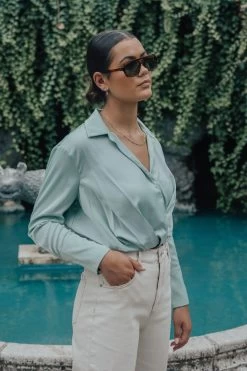 Amalfi Sage Satin Wrap Shirt 12 Amalfi Sage Satin Wrap Shirt -Fashion Clothing Store F900CE34 2C83 4805 B094 21D1E071C28A 1 201 a