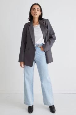 Mason Charcoal Marle Boyfriend Blazer