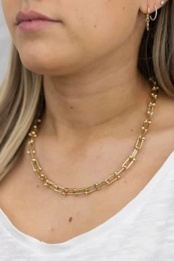 Bolted Gold Chain Necklace 7 Bolted Gold Chain Necklace -Fashion Clothing Store FloGivesBackBoltedChainNecklaceGold 3