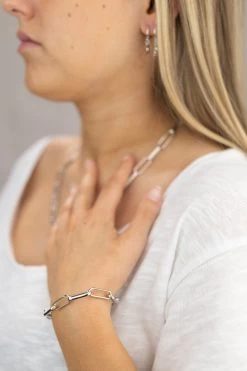 Oval Chain Rhodium Bracelet 7 Oval Chain Rhodium Bracelet -Fashion Clothing Store FloGivesBackOvalChainBraceletRhodium 1