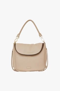 Frankie Fold Over Parchment Shoulder Bag
