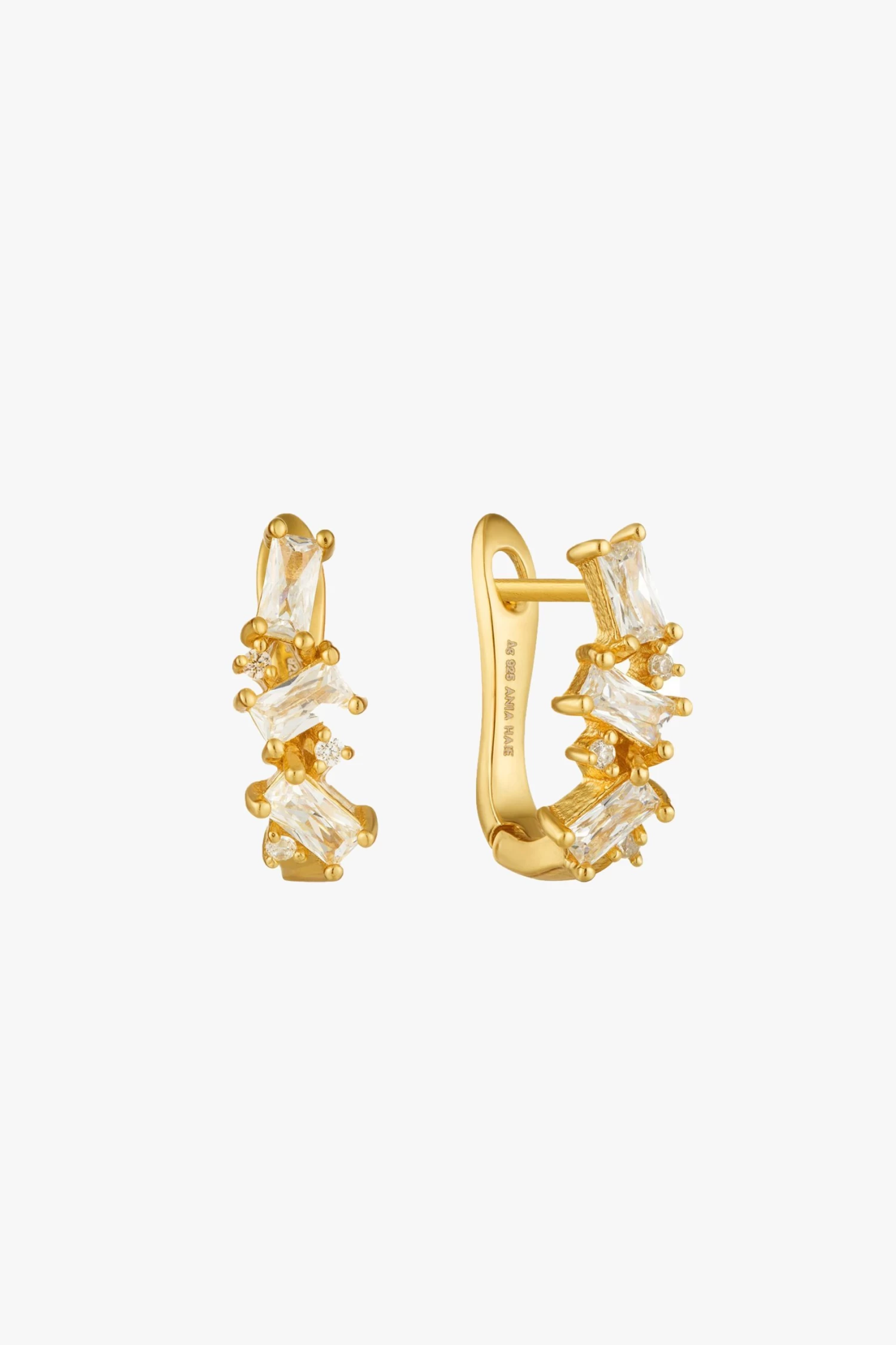 Ania Haie Glow Getter Crystal Cluster Gold Huggie Earrings 3 Ania Haie Glow Getter Crystal Cluster Gold Huggie Earrings