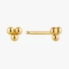 Ania Haie Modern Minimalism Small Gold Three Ball Stud Earrings 2 Ania Haie Modern Minimalism Small Gold Three Ball Stud Earrings -Fashion Clothing Store GOLDTRIO