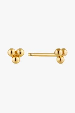 Ania Haie Modern Minimalism Small Gold Three Ball Stud Earrings