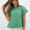 Bellini Green SS Blouse -Fashion Clothing Store HS23404 BELLINIBLOUSE GREEN 2 1232x1800 1