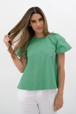 Bellini Green SS Blouse