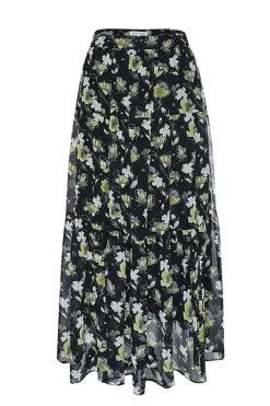 Willow Black Floral Tiered Midi Skirt 12 Willow Black Floral Tiered Midi Skirt -Fashion Clothing Store HU1H3923 1