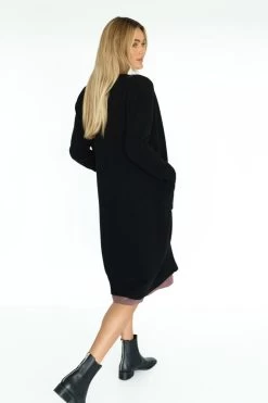 Sybil Black Wool Blend Cardi -Fashion Clothing Store HW23903SYBILCARDIGAN BLACK BACK 700x 1