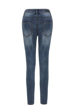 Harper Mid Blue Knee Dart Denim Jean 13 Harper Mid Blue Knee Dart Denim Jean -Fashion Clothing Store Harpermidbluekneedartdenimjean2