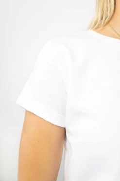 Roxy Rolled Sleeve White Crop Organic Tee 10 Roxy Rolled Sleeve White Crop Organic Tee -Fashion Clothing Store HumbleandHeartWhiteT shirtandCruiseNavyElasticWaistDrawstringTaperedLinenPant 3 1