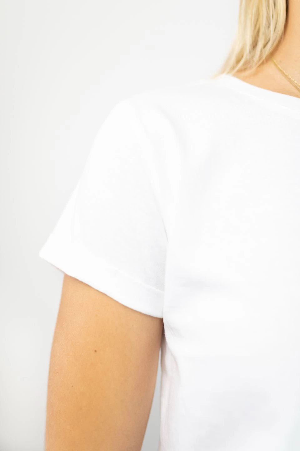 Roxy Rolled Sleeve White Crop Organic Tee 6 Roxy Rolled Sleeve White Crop Organic Tee - Image 4
