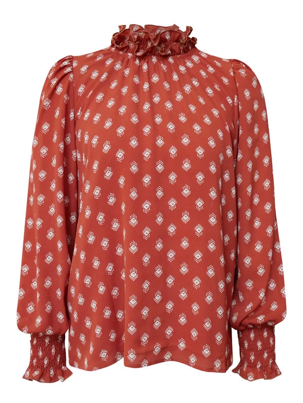 Miro Brick Print High Neck LS Top 6 Miro Brick Print High Neck LS Top - Image 4