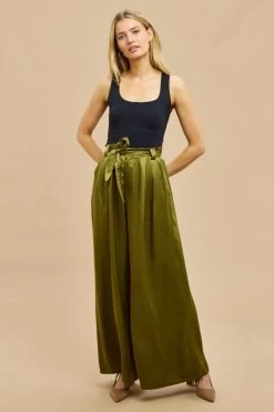 Ronnie Olive Satin Pant