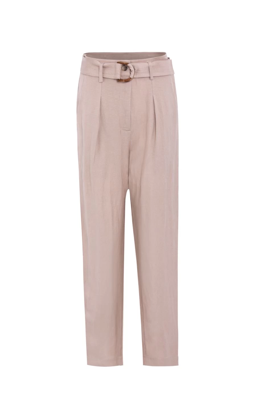 Journey Mocha Linen Belted Pleat Front Tapered Leg Pant 7 Journey Mocha Linen Belted Pleat Front Tapered Leg Pant - Image 5