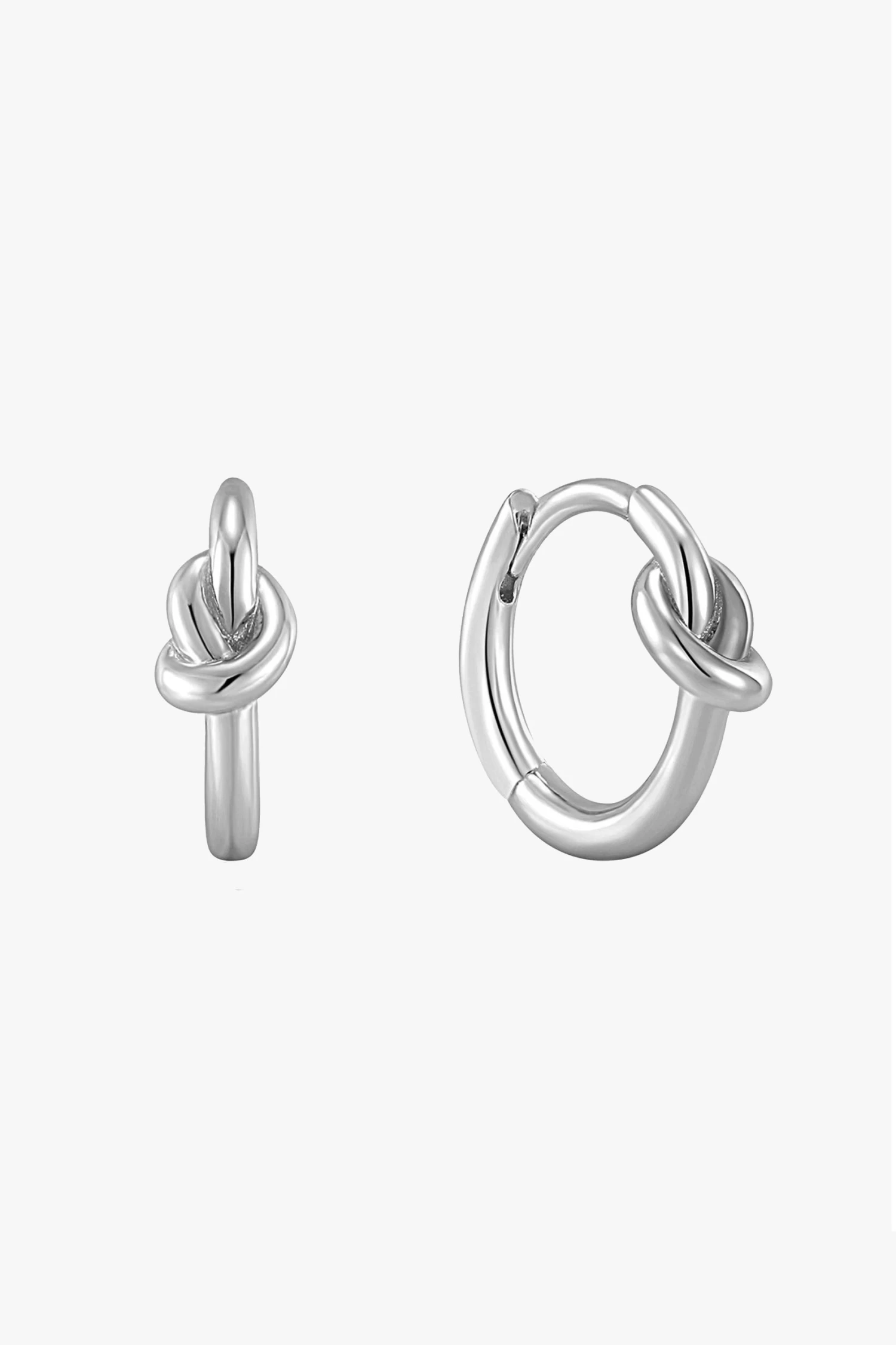 Ania Haie Forget Me Knot Huggie Hoop Silver 12mm Earrings 3 Ania Haie Forget Me Knot Huggie Hoop Silver 12mm Earrings