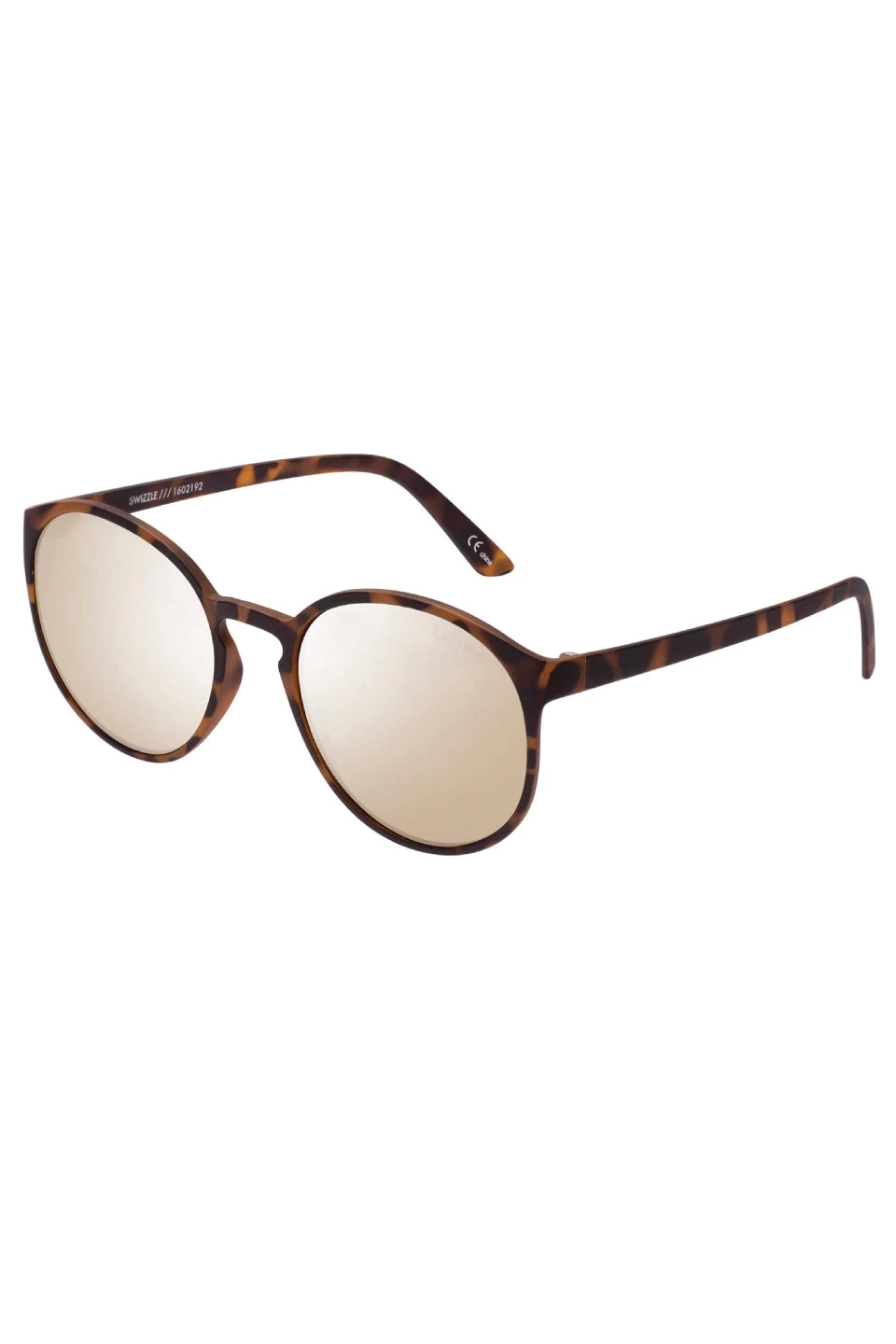 Le Specs Swizzle Thin Round Matte Tort Gold Mirror Sunglasses 5 Le Specs Swizzle Thin Round Matte Tort Gold Mirror Sunglasses - Image 3