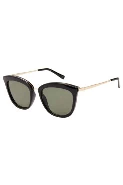 Le Specs Caliente Black Gold Arms Khaki Lens Sunglasses 7 Le Specs Caliente Black Gold Arms Khaki Lens Sunglasses -Fashion Clothing Store LSP1702012 1CALIENTE