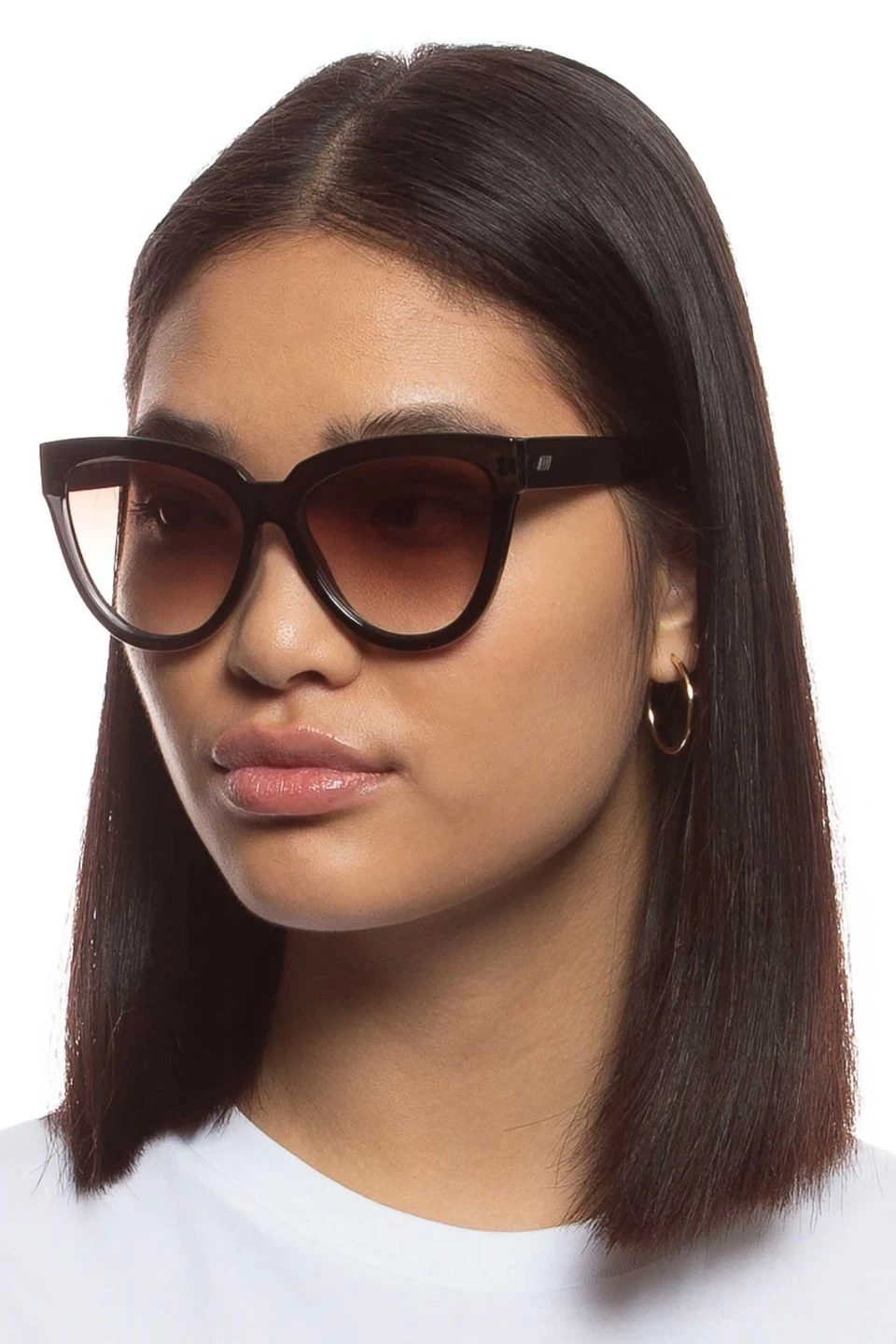 Le Specs Liar Liar Oversized Cat Eye Charcoal Brown Lens Sunglasses 4 Le Specs Liar Liar Oversized Cat Eye Charcoal Brown Lens Sunglasses - Image 2