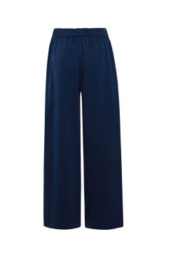 Luxury Navy Satin Wide Leg Elastic Waist Pant 11 Luxury Navy Satin Wide Leg Elastic Waist Pant -Fashion Clothing Store Luxurynavysatinpant4