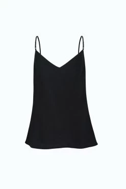 Moonlight Black Satin Bias V Neck Cami 13 Moonlight Black Satin Bias V Neck Cami -Fashion Clothing Store Moonlightcamiblack4