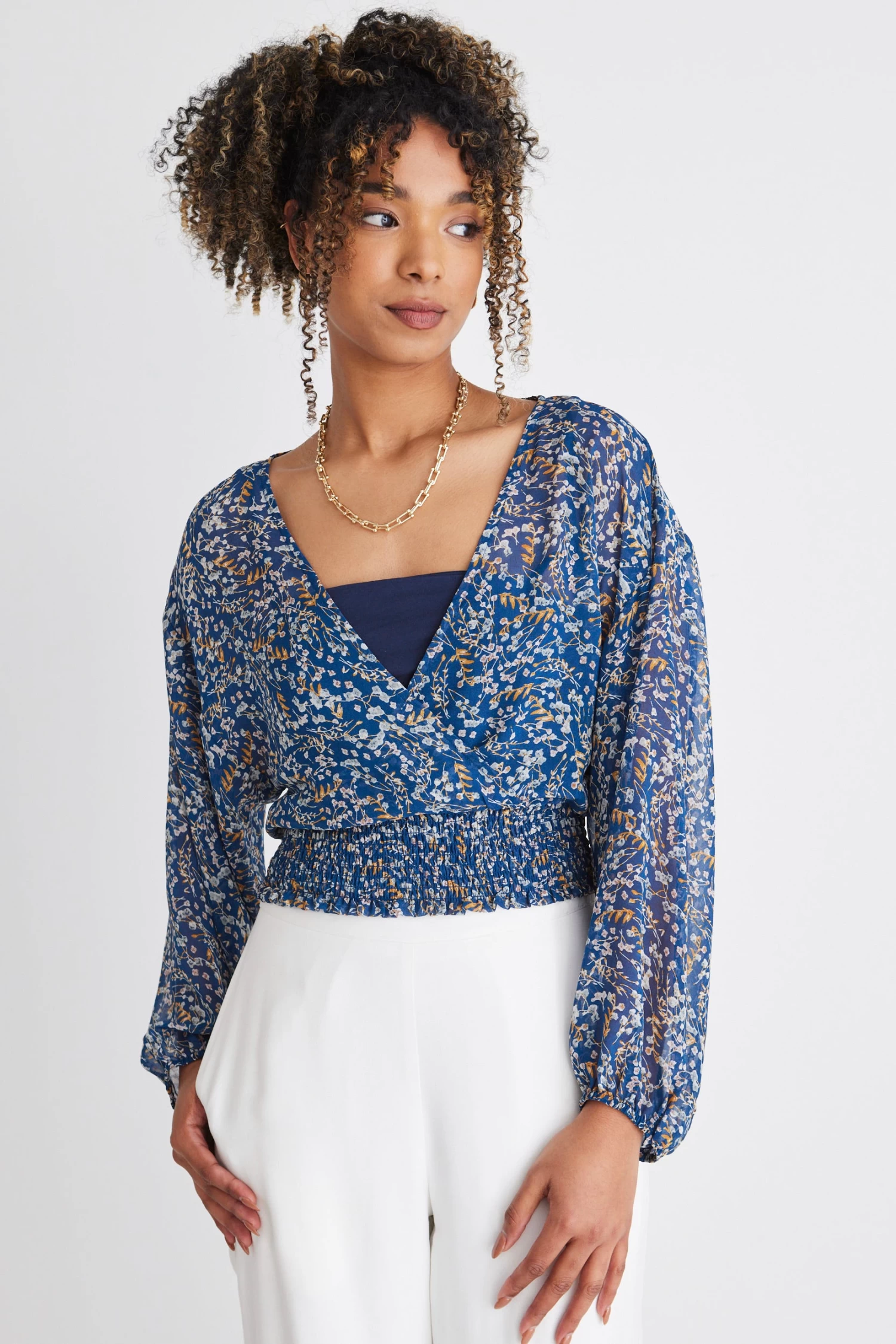 Nightfall Ocean Ditsy Sheer Cropped Ls Top 3 Nightfall Ocean Ditsy Sheer Cropped Ls Top