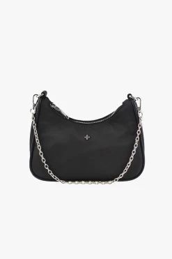 Paloma Black Nylon Silver Hardware Crossbody Bag