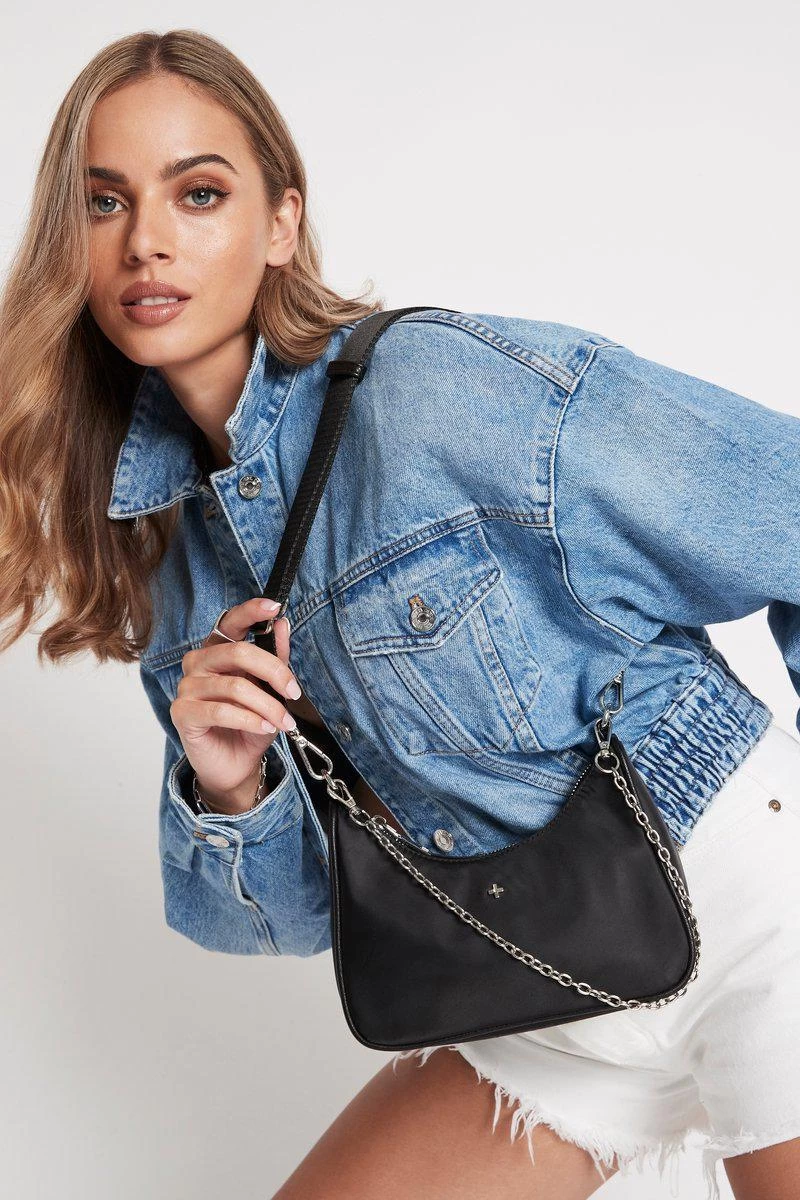 Paloma Black Nylon Silver Hardware Crossbody Bag 4 Paloma Black Nylon Silver Hardware Crossbody Bag - Image 2