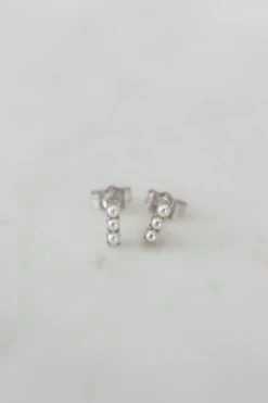 Drop Silver Pearl Small Studs EOL