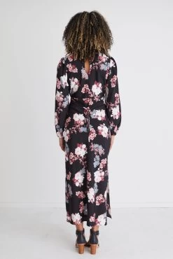 Phoenix Pink Vintage Floral Satin Ls Empire Bias Midi Dress 9 Phoenix Pink Vintage Floral Satin Ls Empire Bias Midi Dress -Fashion Clothing Store PhenixFloralSatinEmpireMidiDressVintageFloral10