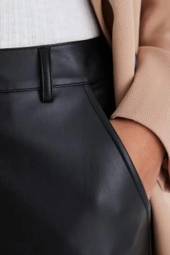 Rory Black Pleather Slim Leg Pant -Fashion Clothing Store RoryPantBlack ShoutTeeIvory6