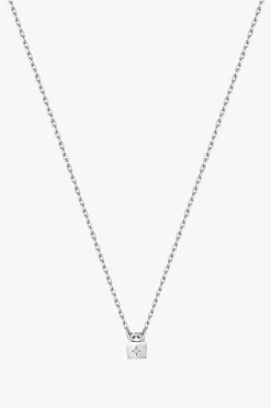 Ania Haie Under Lock + Key Fine Padlock Silver Necklace EOL