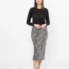 Milan Black Animal Satin Bias Midi Skirt 2 Milan Black Animal Satin Bias Midi Skirt -Fashion Clothing Store SL2642 13MilanBiasCutSkirtBlackSatinAnimal 2