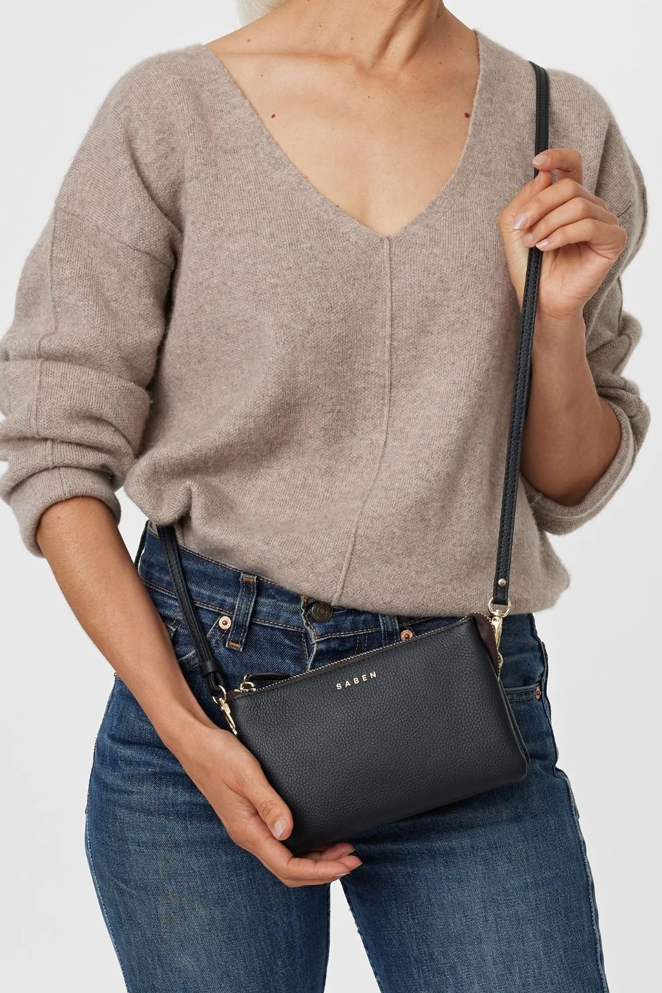 Tilly Multi Pocket Black Leather Crossbody Clutch 4 Tilly Multi Pocket Black Leather Crossbody Clutch - Image 2