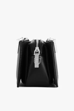 Scotti Silver Black Leather Double Zip Thick Strap Crossbody Bag 9 Scotti Silver Black Leather Double Zip Thick Strap Crossbody Bag -Fashion Clothing Store ScottiSilverBlackLeatherDoubleZipThickStrapCrossbodyBag