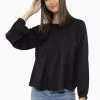 Lorenza Black Satin LS Crew Top 2 Lorenza Black Satin LS Crew Top -Fashion Clothing Store Seeking Lola Lorenza Top SL3344 4 nn8a 1v 1 1