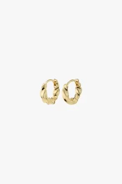 Pilgrim Taffy Recycled Small Swirl Hoop Earrings Gold